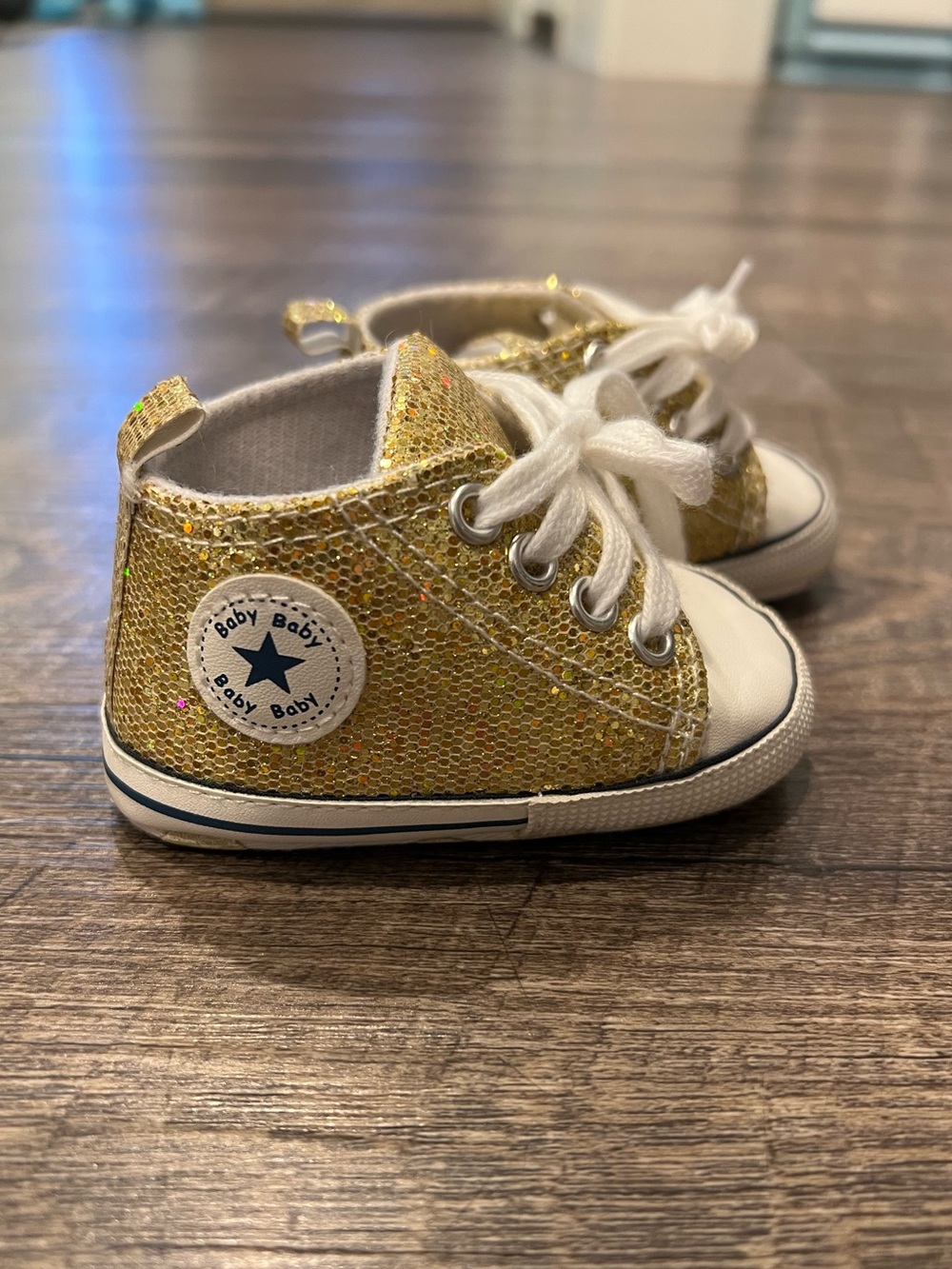 Converse Gold Glitter High-Top Baby Sneakers